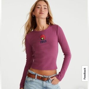 NWOT Peanuts® | Aéropostale Long Sleeve Woodstock 1950 Baby Tee Women L